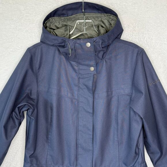 Columbia Here And There Trench Jacket Women's Small Omni Wick Rain Coat Blue - Picture 2 of 16